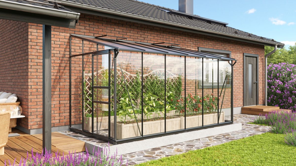 Vitavia Gewächshaus Ida 7800 ESG 3mm/HKP 6 mm, schwarz