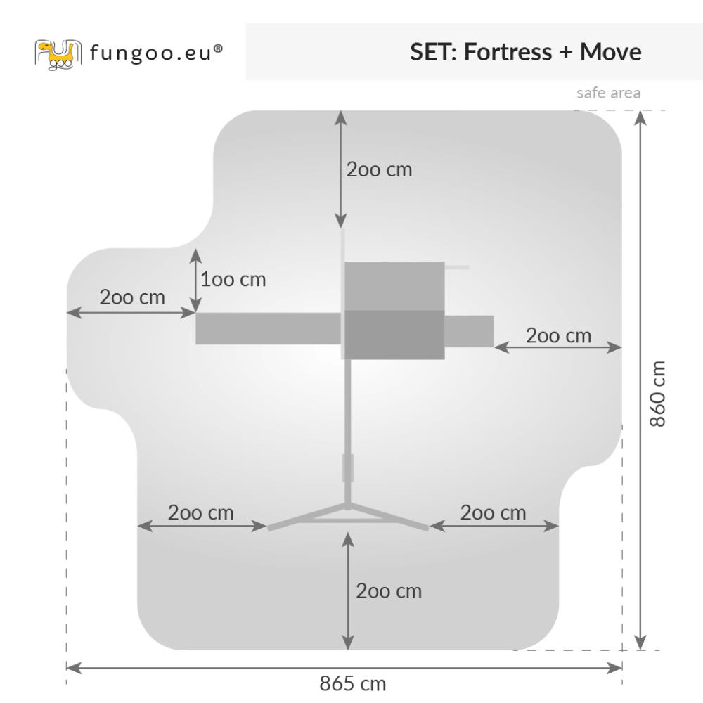 Fungoo Spielgeräte-Set FORTRESS MOVE+, teak-farben lasiert