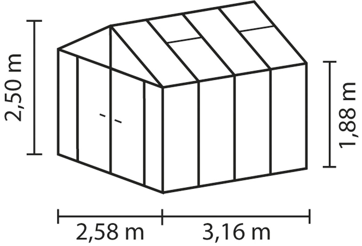 Vitavia Gewächshaus Zeus Comfort 8100 HKP 10mm, schwarz