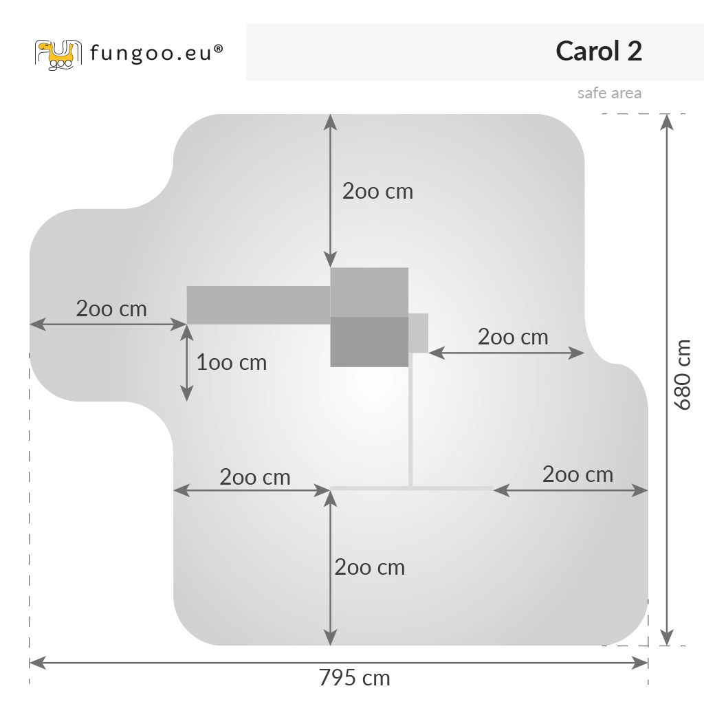 Fungoo Spielturm CAROL 2, grau-weiß