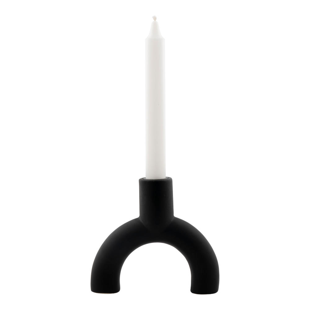 Kerzenständer - Fondo, schwarz Keramik