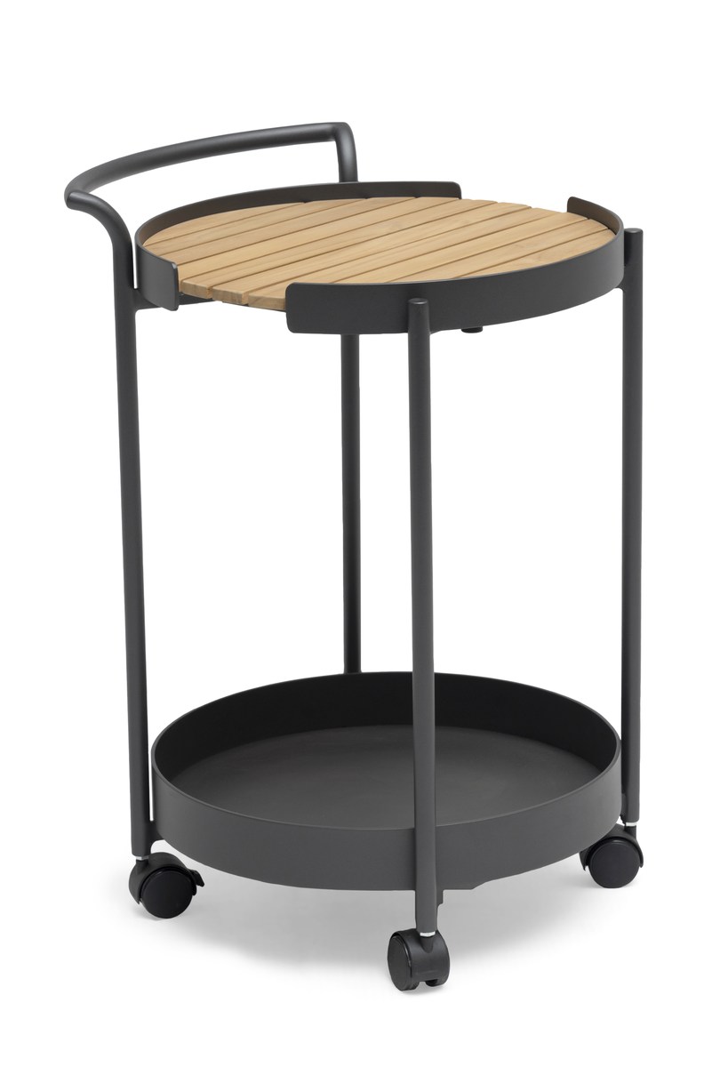 Lindeby Servierwagen / Trolley,  Alu anthrazit/Teak