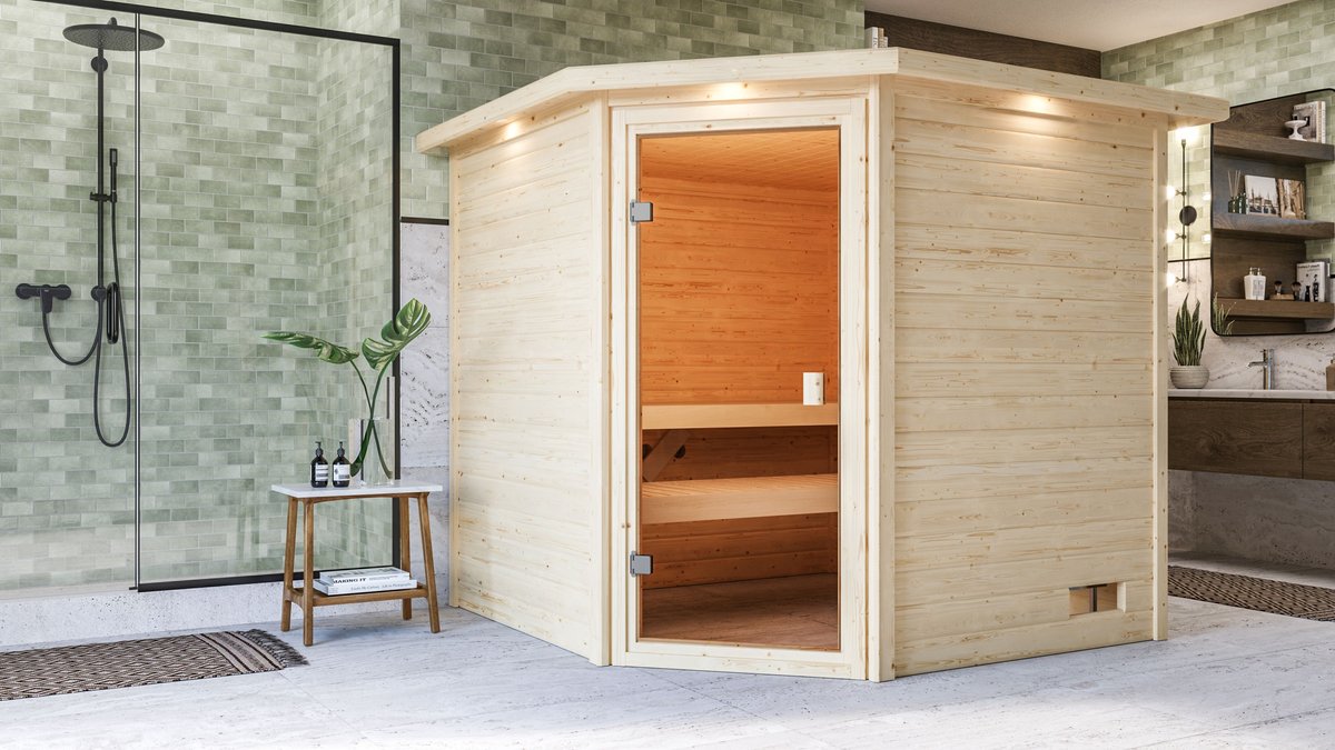 Karibu Sauna Tilda - 195x195 cm, 38 mm Niedrigsauna "ECO"