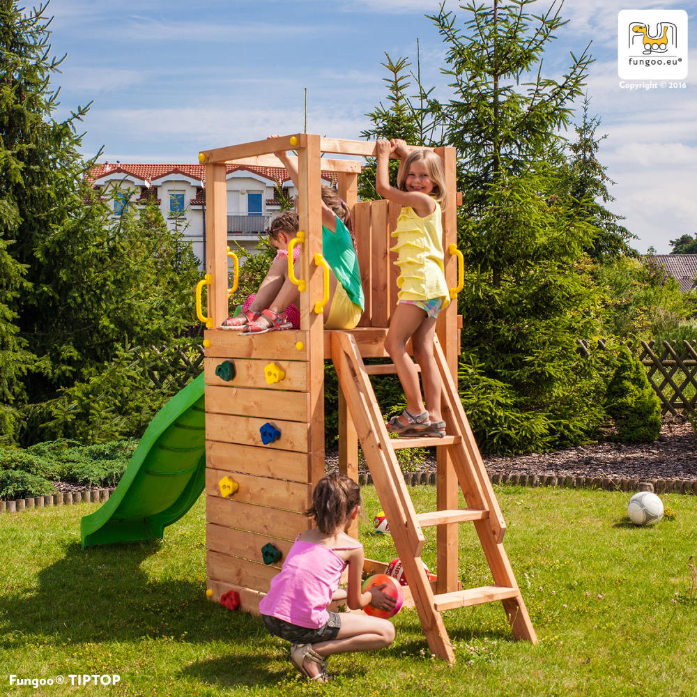 Fungoo Spielturm TIPTOP, teak-farben lasiert