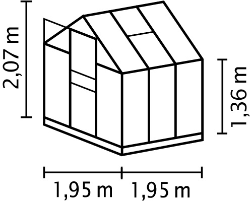 Vitavia Gewächshaus Planet 3800 HKP 6mm, schwarz - Set