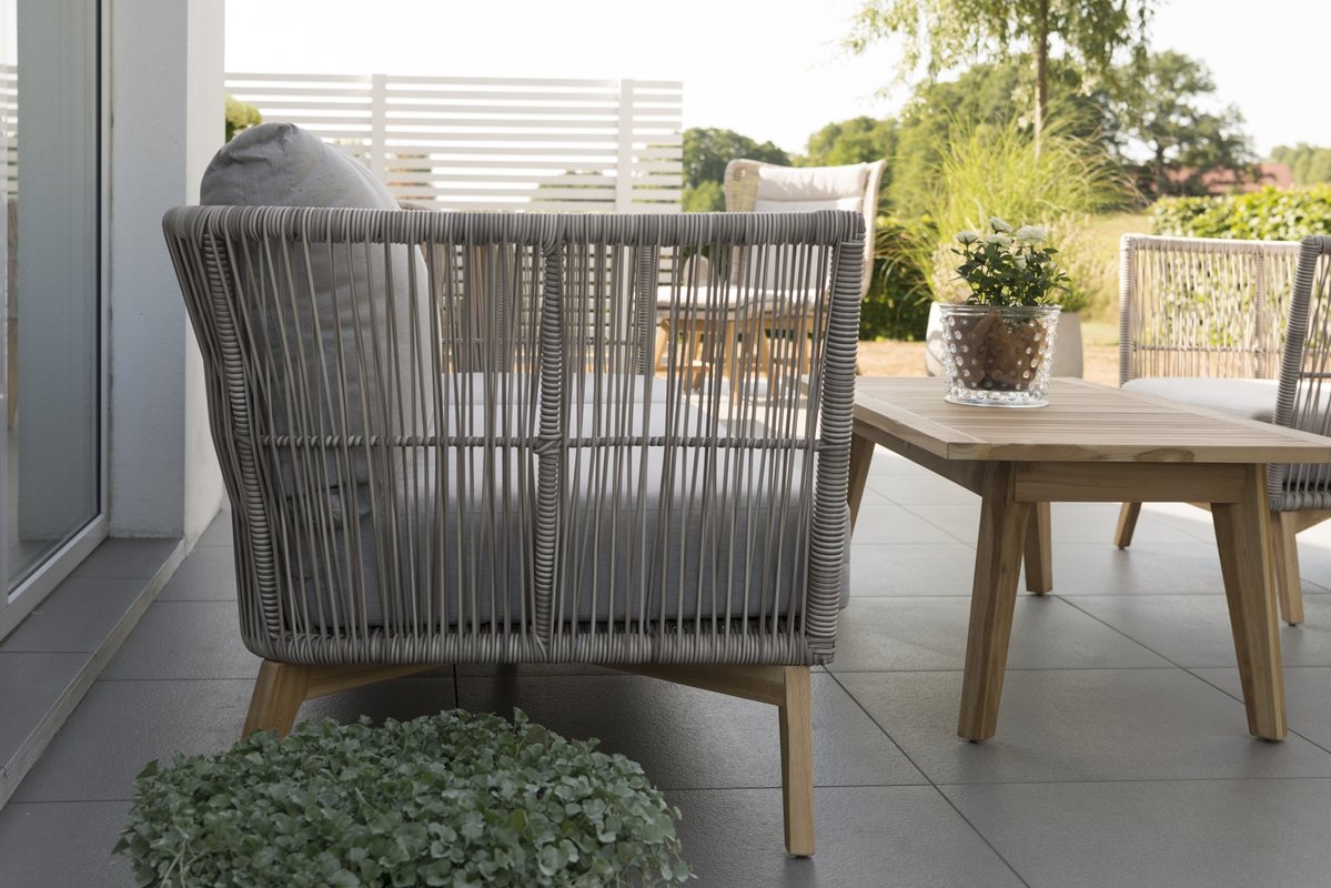 Himmelsnäs Lounge-Sessel Teak/Polyrattan-Geflecht beige, inkl. Kissen