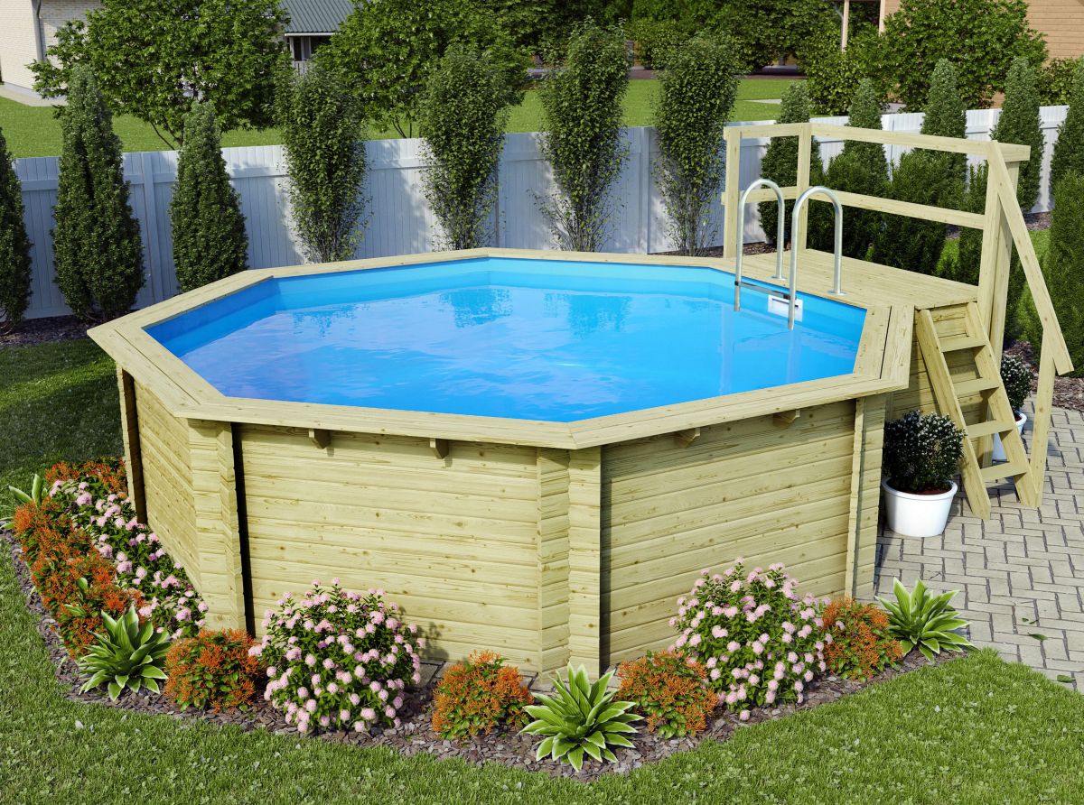 Karibu Pool Modell 2B Classic 470x550 cm, Holz kdi, mit Filter+Skimmer