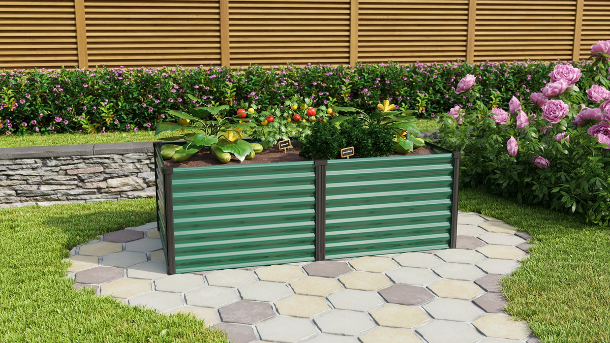 Vitavia Hochbeeet Linus 630, Zincalume seegras/schwarz