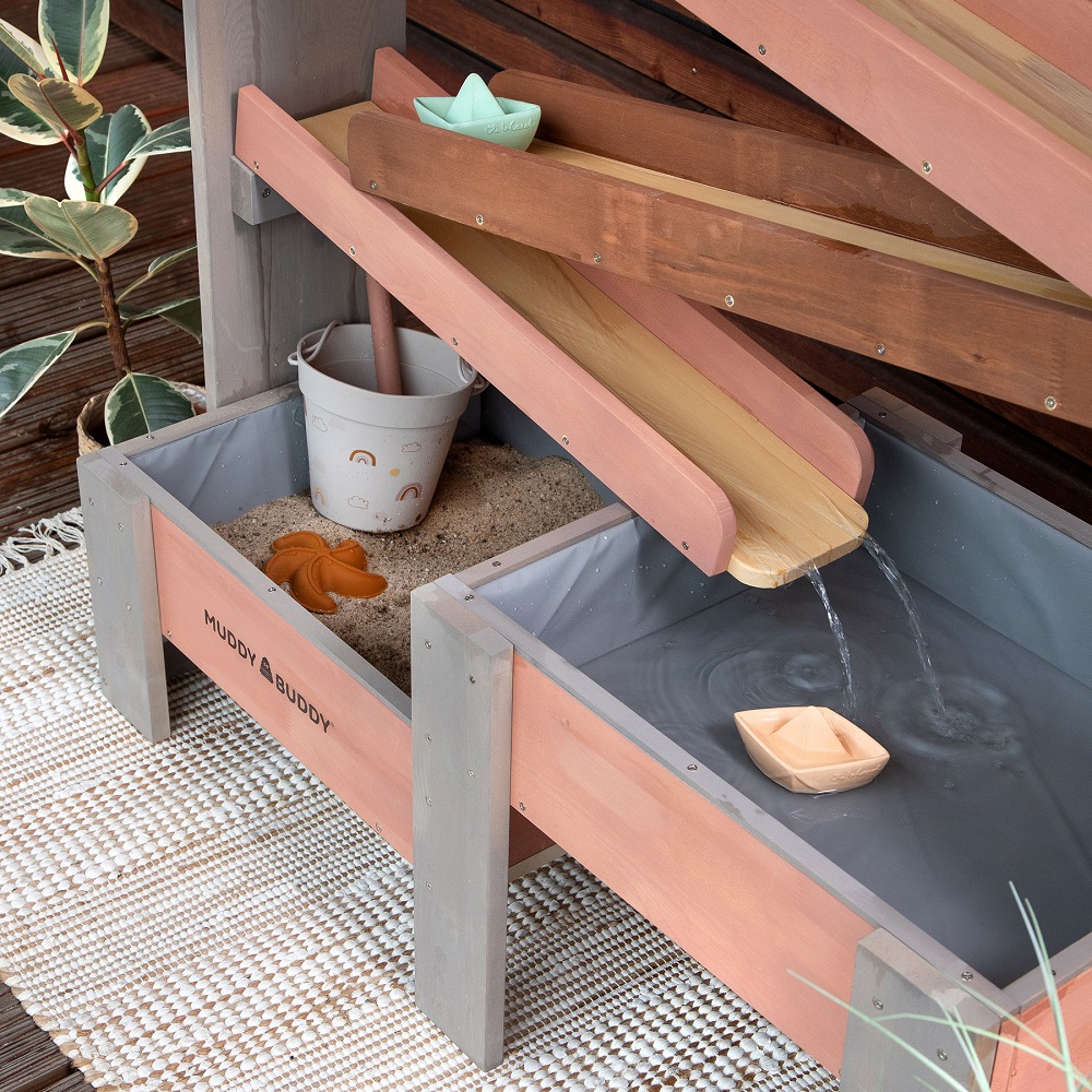 MUDDY BUDDY®  Wasserbahn Aqua Tower,  warmgrau-puderrosa