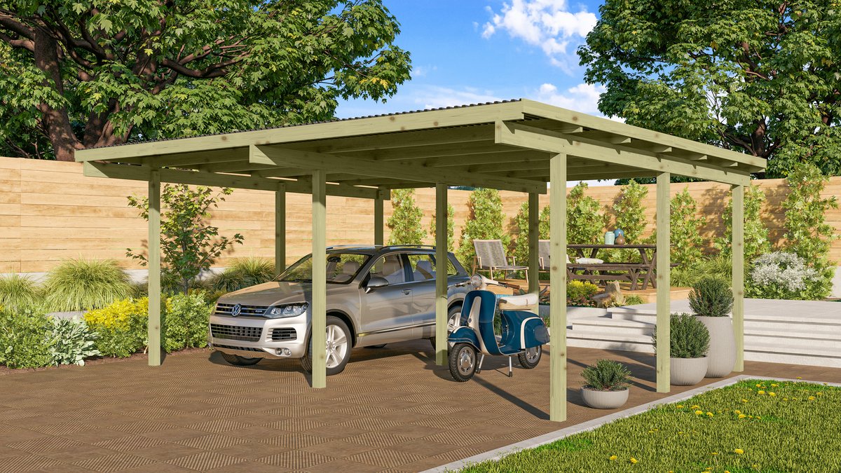 Karibu Doppelcarport ECO 1 - 563x490 cm, kdi