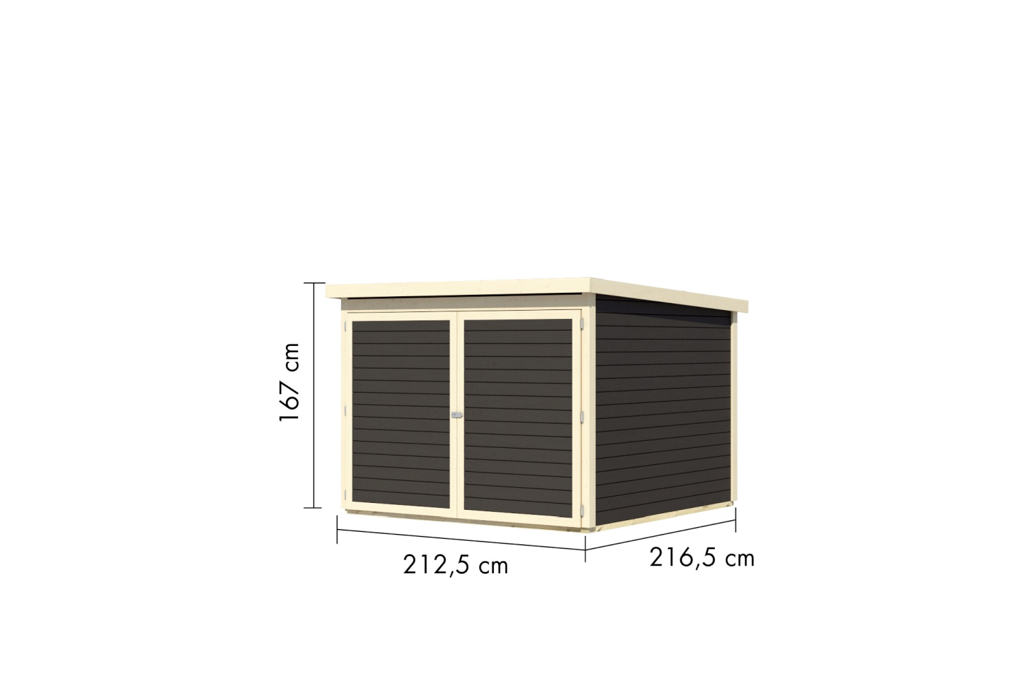 Fahrradgarage 4 - 213x217 cm, 19 mm Holz terragrau, Karibu