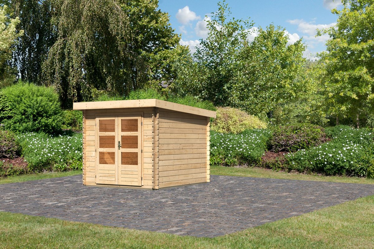 Gartenhaus Bastrup 4 - 237x297 cm, 28 mm Holz naturbelassen, Karibu