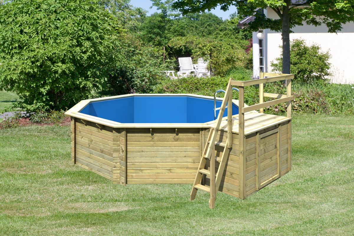 Karibu Pool Modell 2B Classic 470x550 cm, Holz kdi, mit Filter+Skimmer