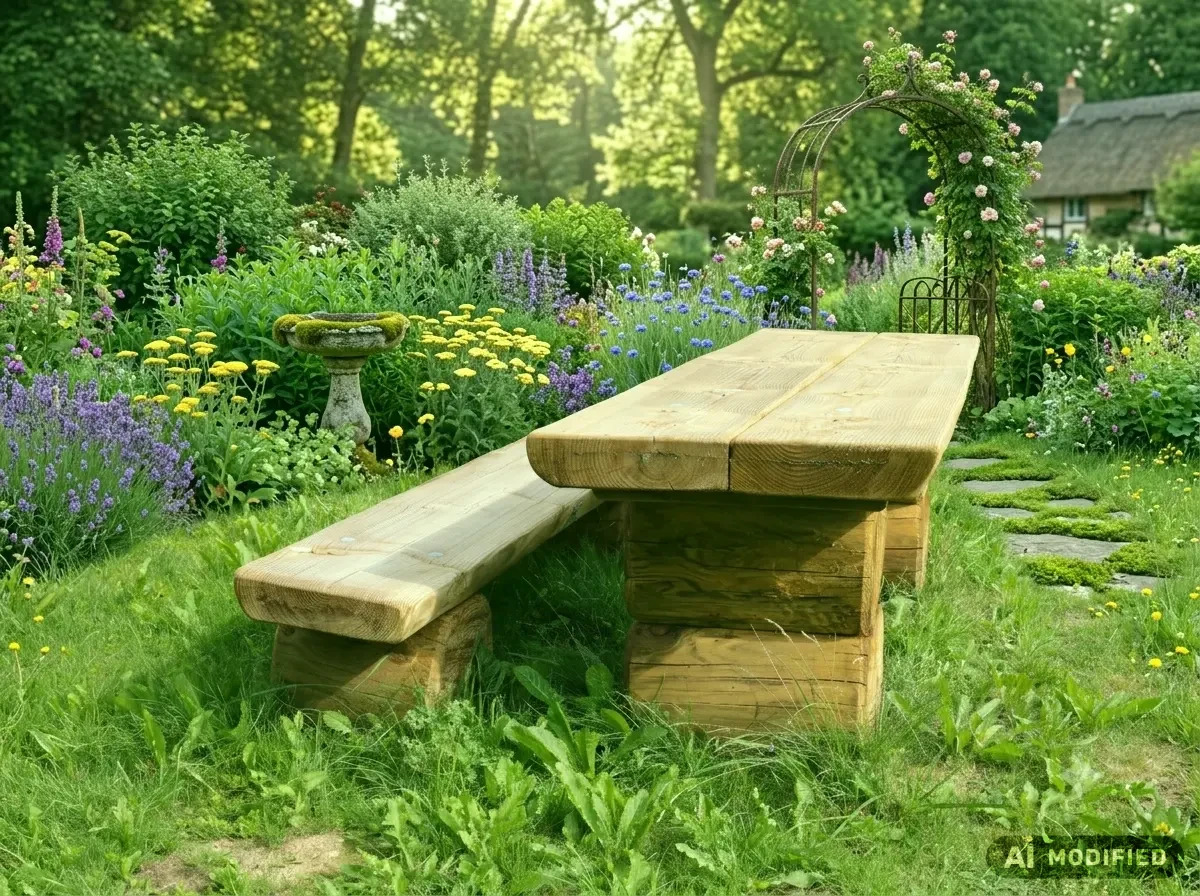 Feldberg rustikale Holzbank ohne Lehne, 2,00 m lang, Douglasie natur