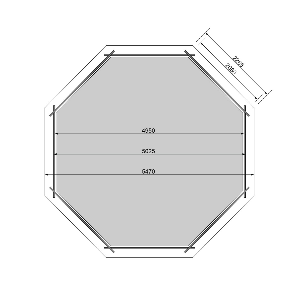 Karibu Pool Modell 3A Classic 547 x 547 cm, Holz kdi