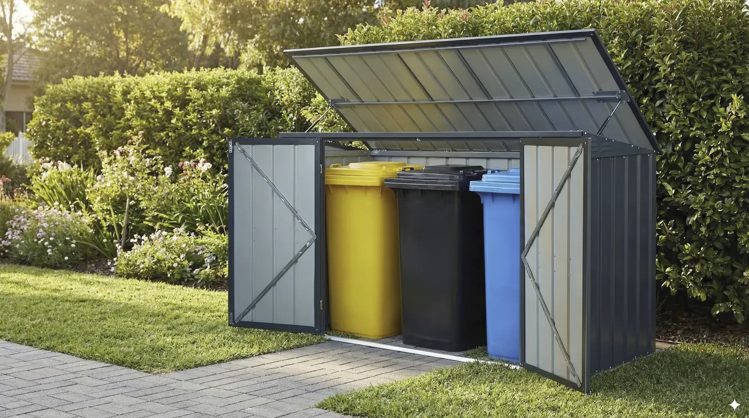 Globel Tonnen-Depot EASY 7x3 für 3 Tonnen, 236 x 101 cm