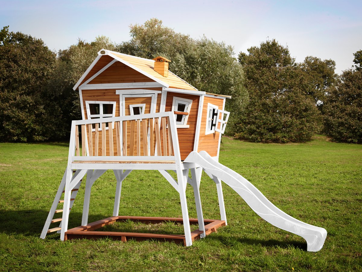 AXI Stelzenhaus Max braun/weiß, Rutsche weiß