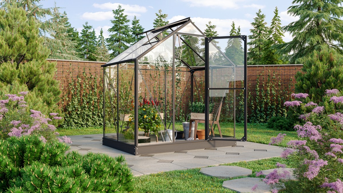 Vitavia Gewächshaus Triton 2500 ESG 3mm, schwarz