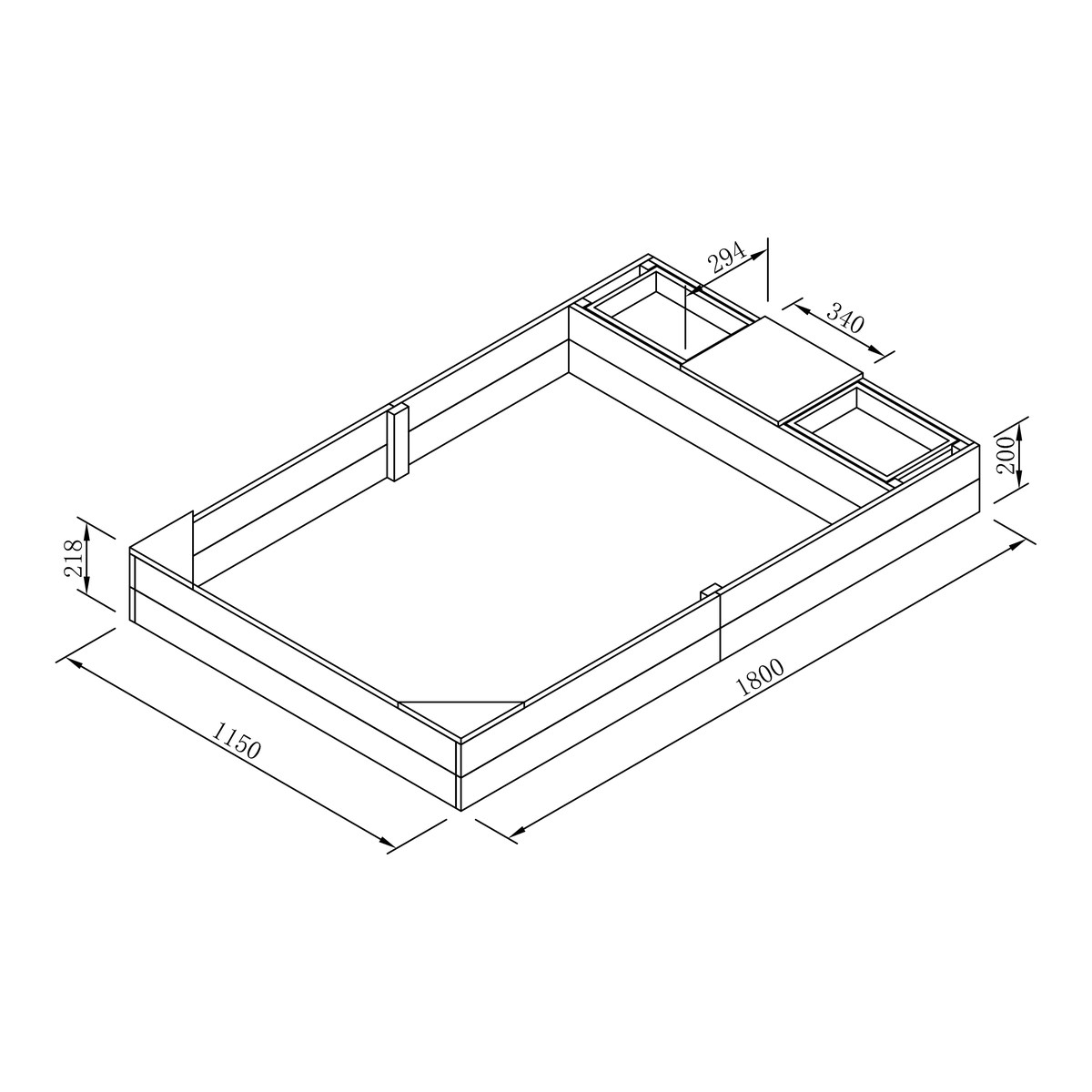 AXI Sandkasten Kelly mit Bank/Becken, anthrazit/braun