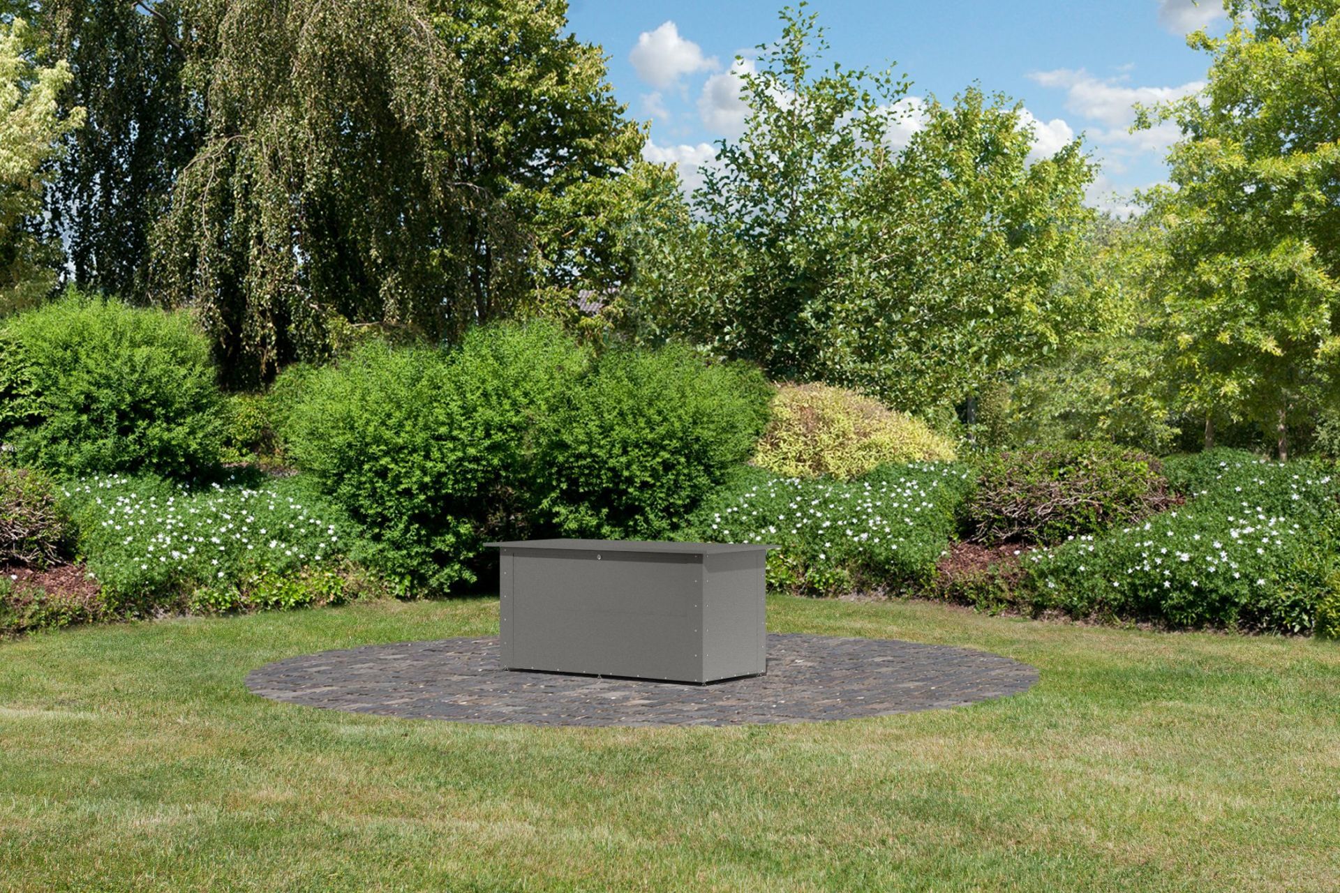 Metallbox Himalia 1 - 148x75x71 cm, Gartenbox graualuminium, Karibu