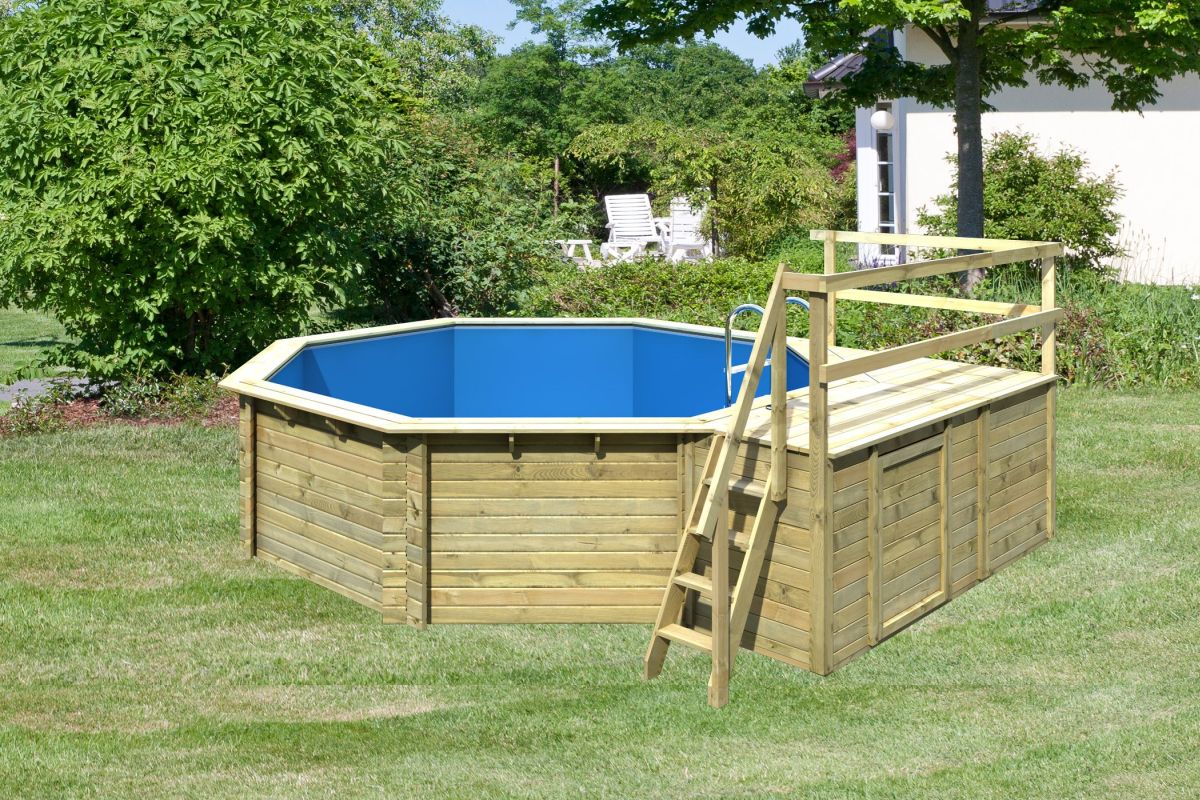 Karibu Pool Modell 2C Classic 470x550 cm, Holz kdi, mit Filter+Skimmer