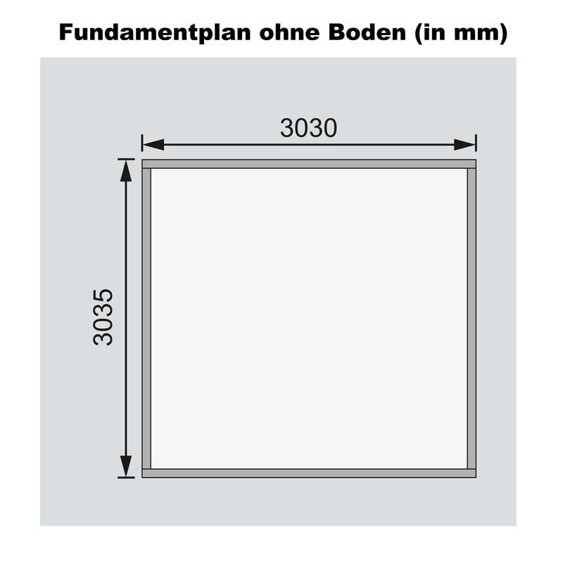 Gartenhaus Northeim 3 - 309x309 cm, 38 mm Holz naturbelassen, Karibu