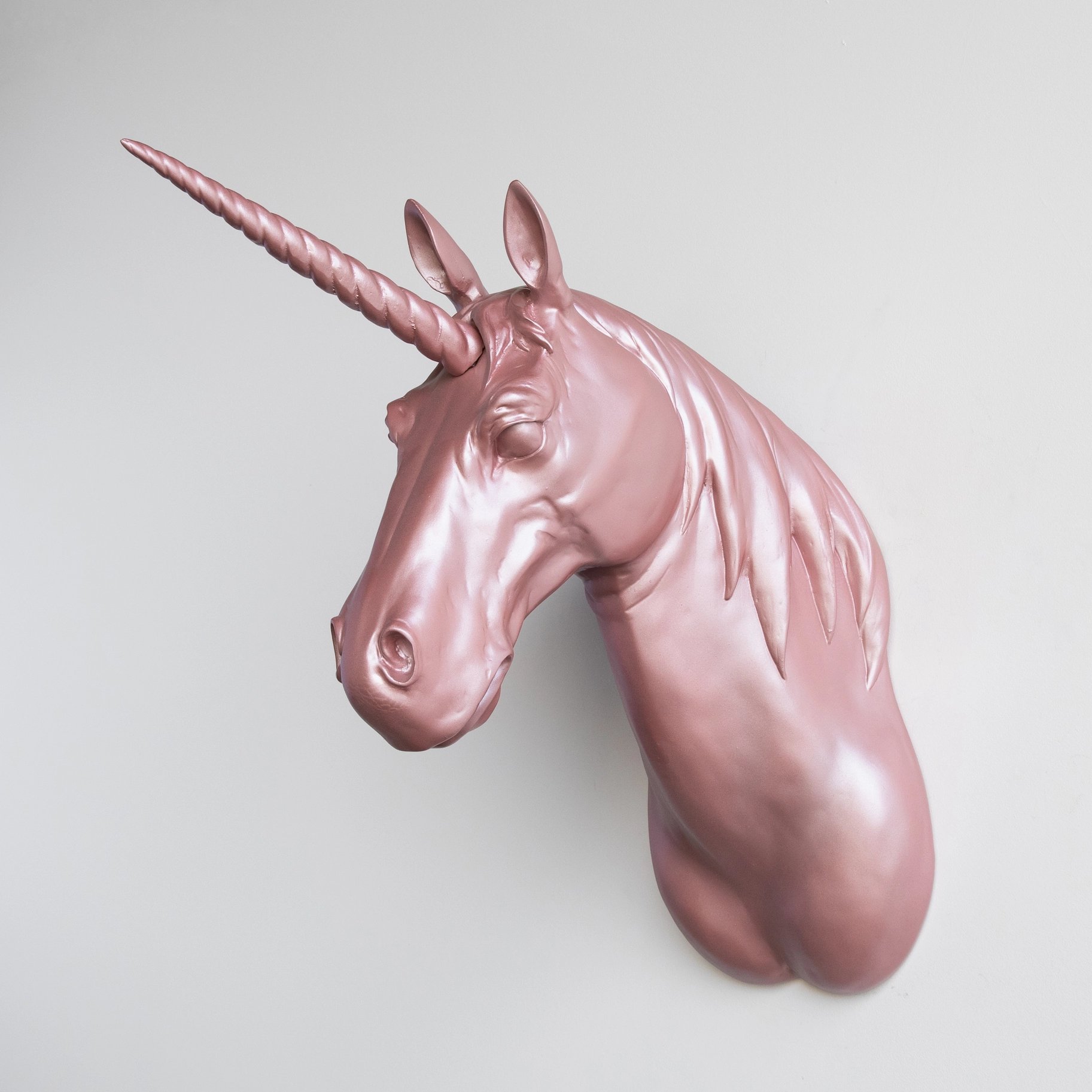 Einhorn Wandbüste "Primrose", rosa-metallic