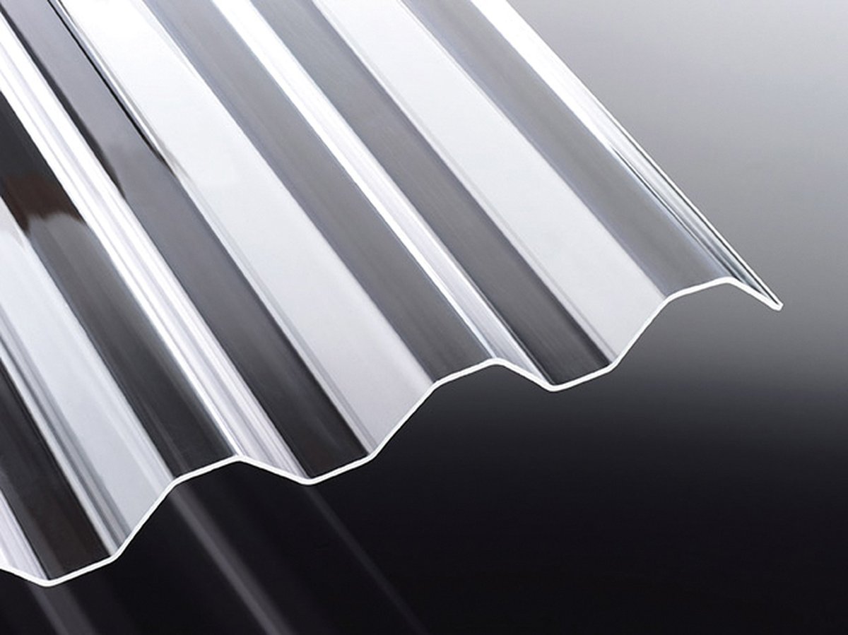Acryl-Wellplatte TEJESINUS K 76/18 Spundwand, 1,8 mm 1045x2500 mm, Glatt/glasklar