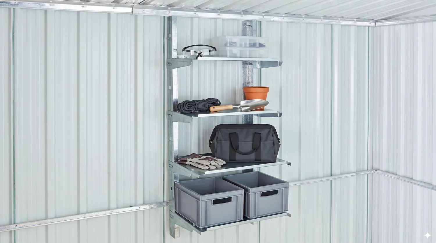 Regal-Kit mit 4 Böden für Pergart Gerätehäuser
