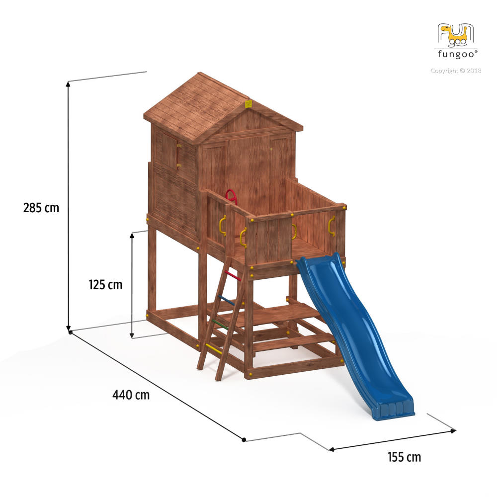 Fungo Spielturm-Set My HOUSE FreeTime Beach, teak-farben lasiert