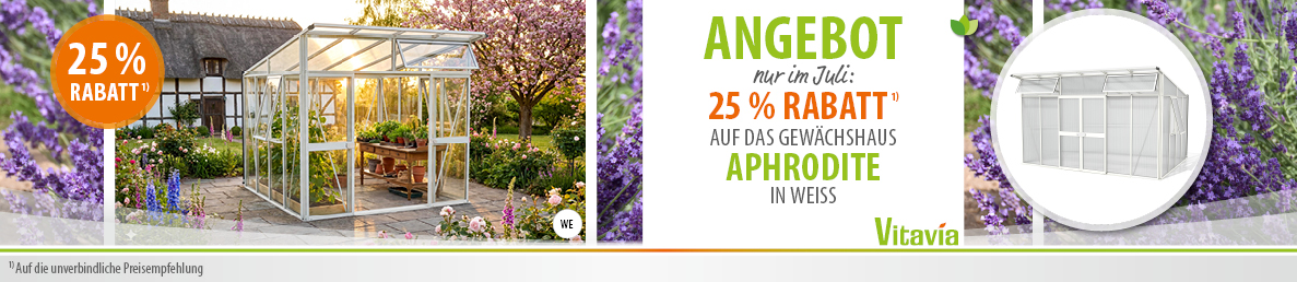 Angebot Gewächshaus Aphrodite weiß 25% Rabatt
