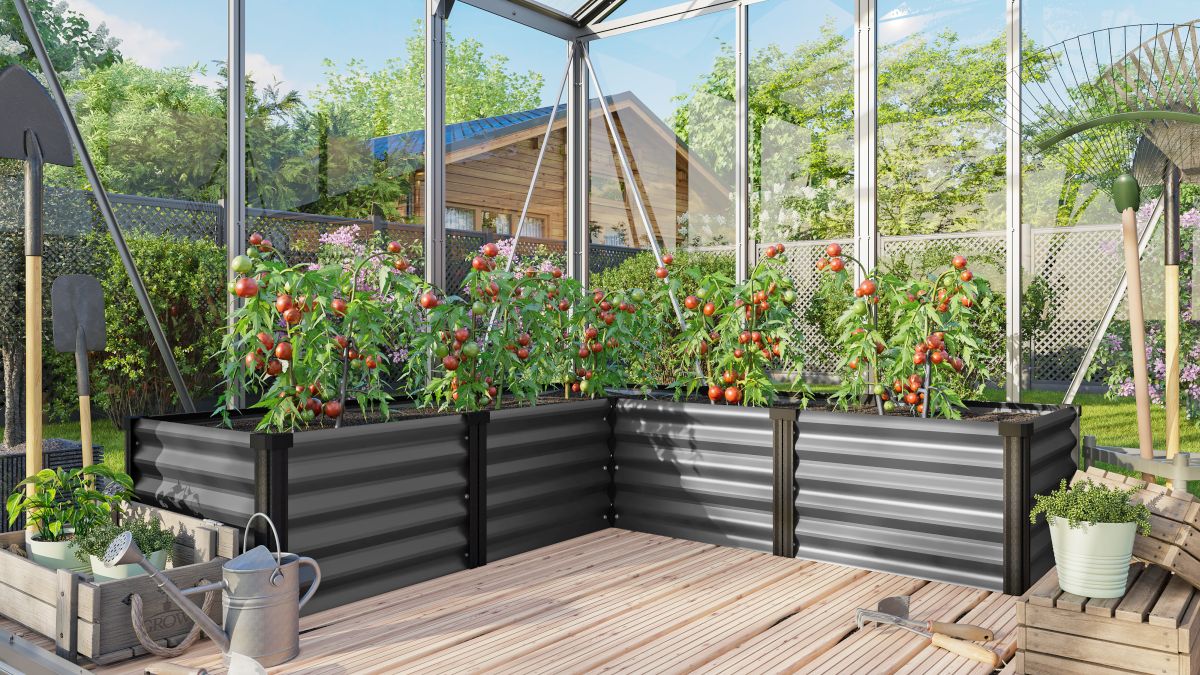 Vitavia Hochbeet Linus In&Out 401 M, Zincalume granit/schwarz