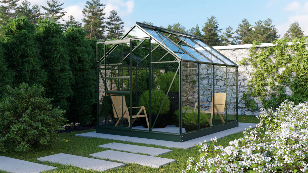 Vitavia Gewächshaus Planet 5000 ESG 3mm, smaragd - Set