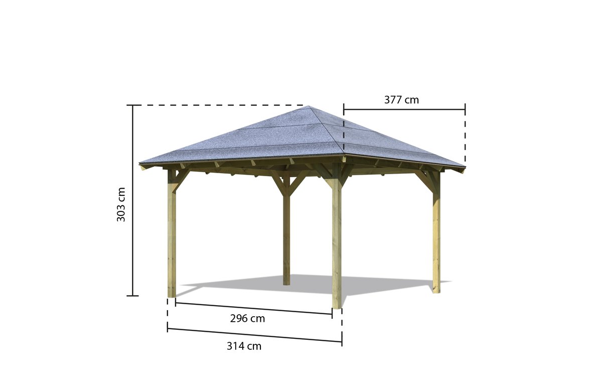 Viereck-Pavillon Granada - 314x314 cm kdi von Karibu