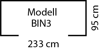 Globel Tonnen-Depot EASY 7x3 für 3 Tonnen, 236 x 101 cm