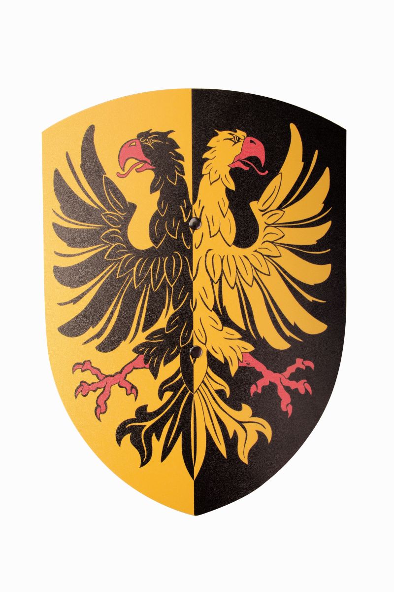 Schild Doppeladler schwarz-gelb, 27/37 cm