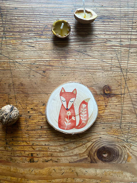 Wandbild Fuchs Ø12 cm