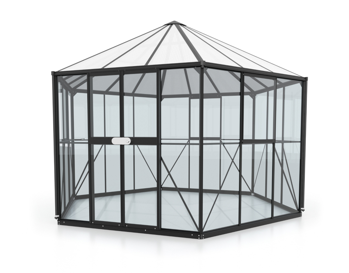 Vitavia Gewächshauspavillon Hera 9000 ESG/HKP 3/6mm, schwarz