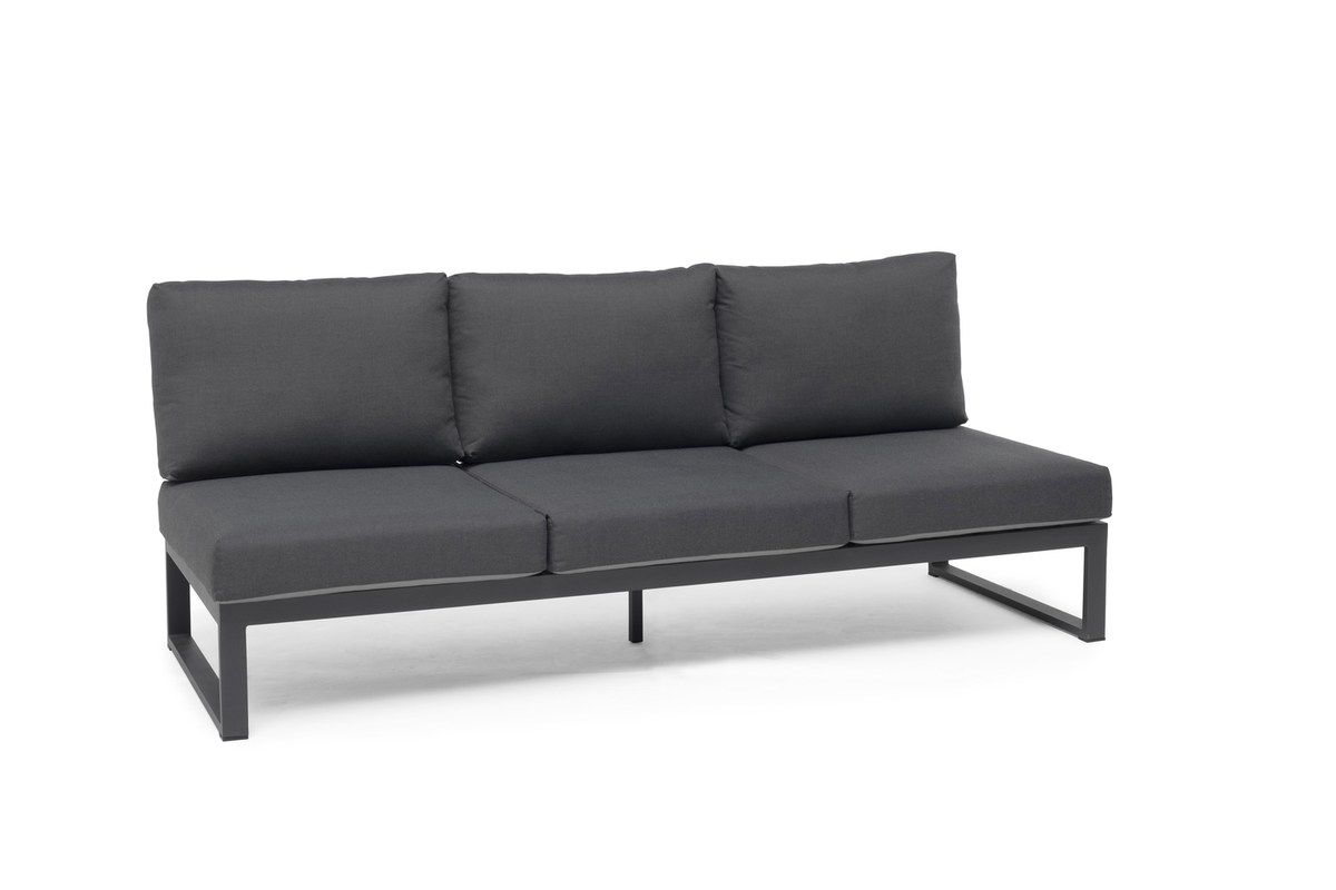 Oxelunda 3-Sitzer Sofa Alu charcoal inkl. Kissen grau