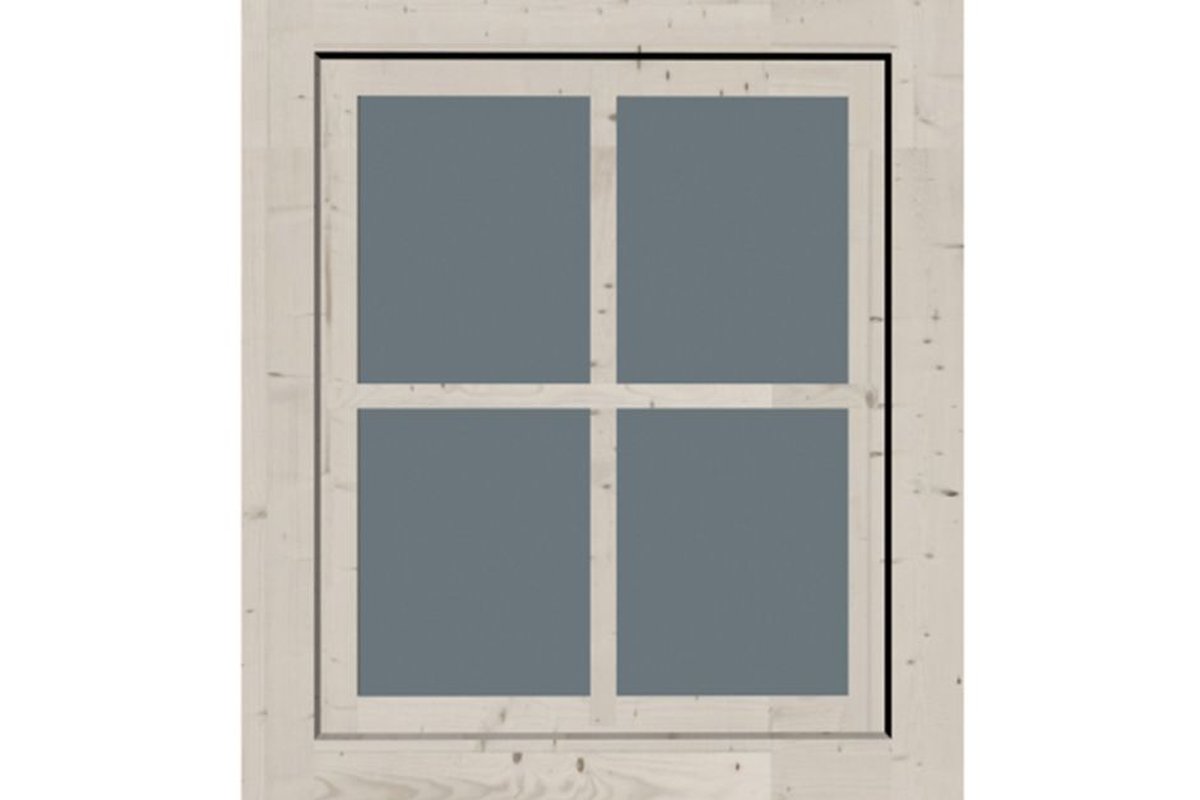 Dreh-/Kippfenster 69x80 cm elfenbeinweiß mit Echtglas, zum Selbsteinbau in 38 mm Holzwand