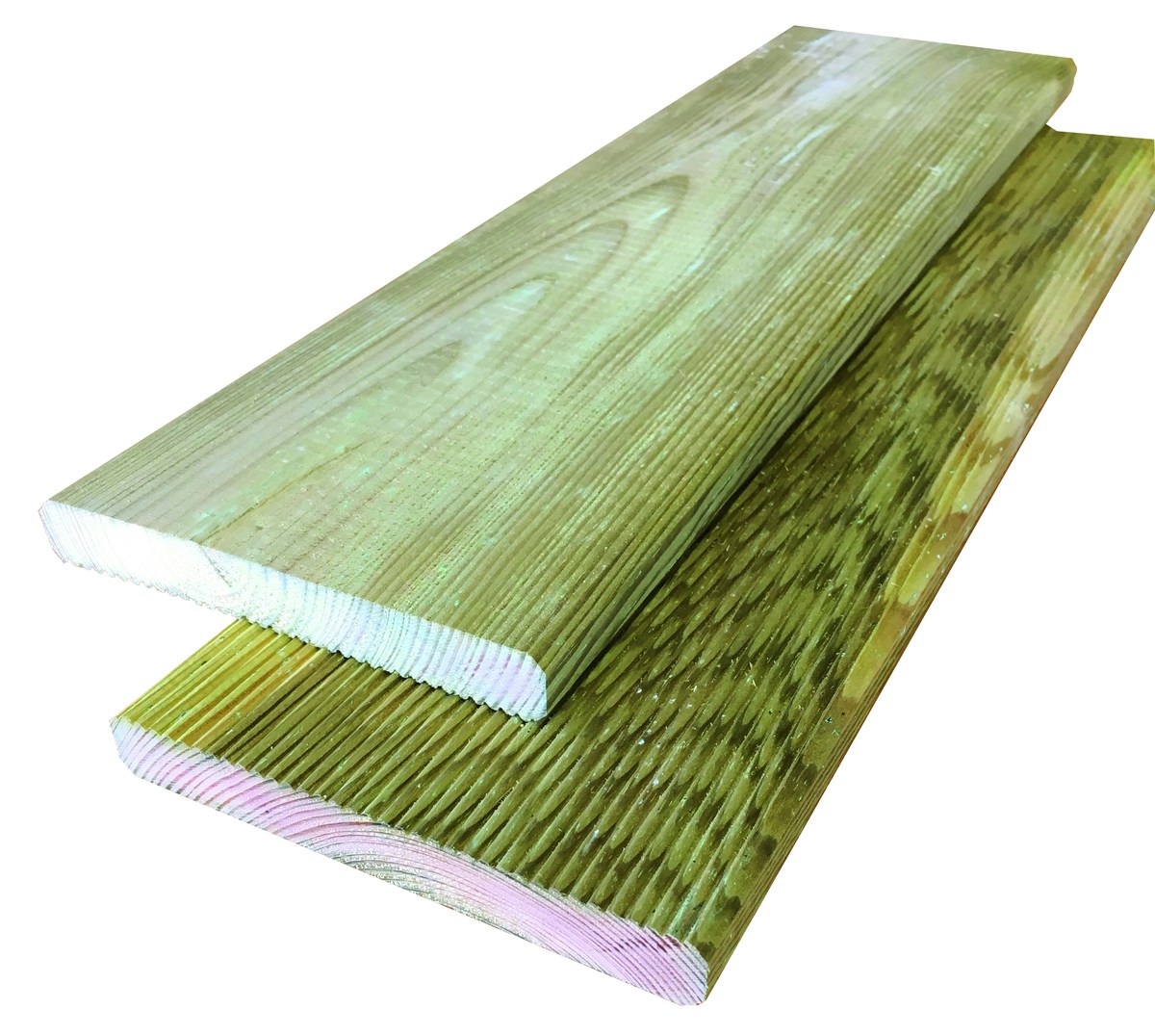 Konstruktionsholz grün 19 x 145 x 2000 mm, einseitig geriffelt