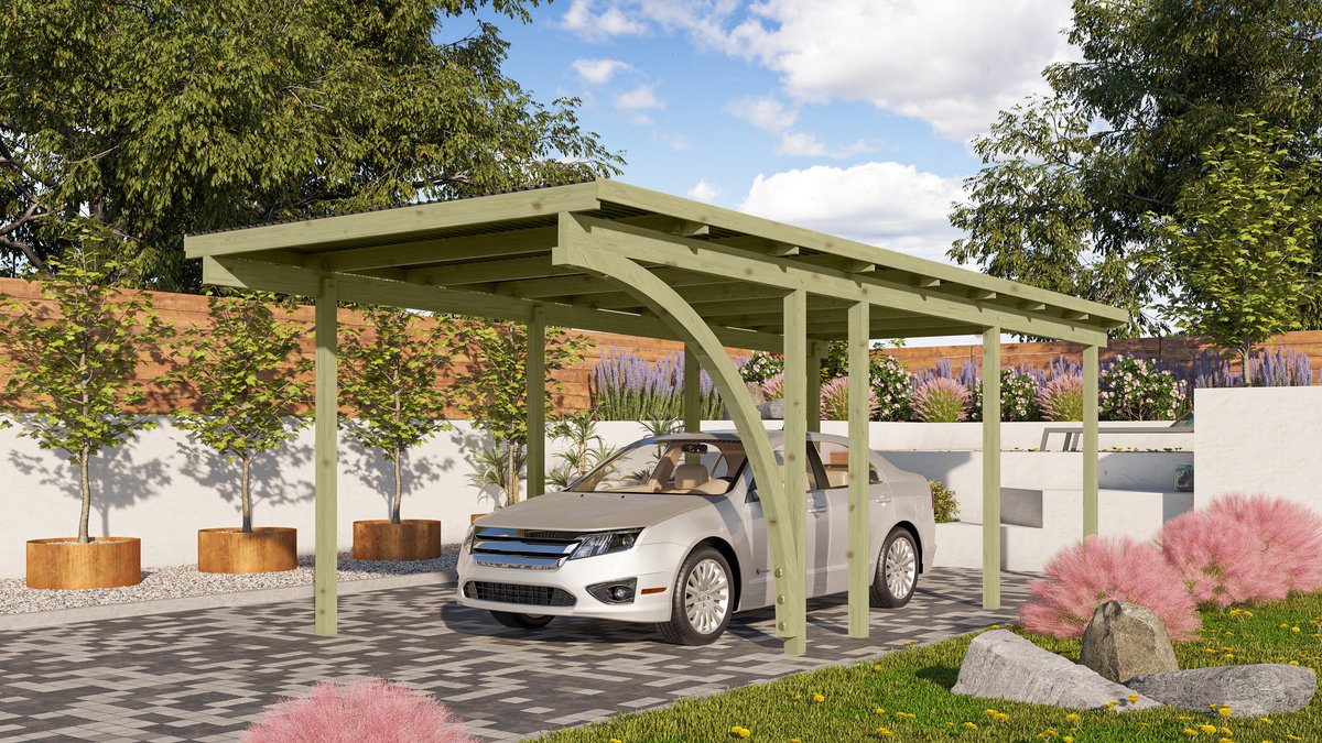 Karibu Einzelcarport ECO 2 - 304x676 cm, kdi