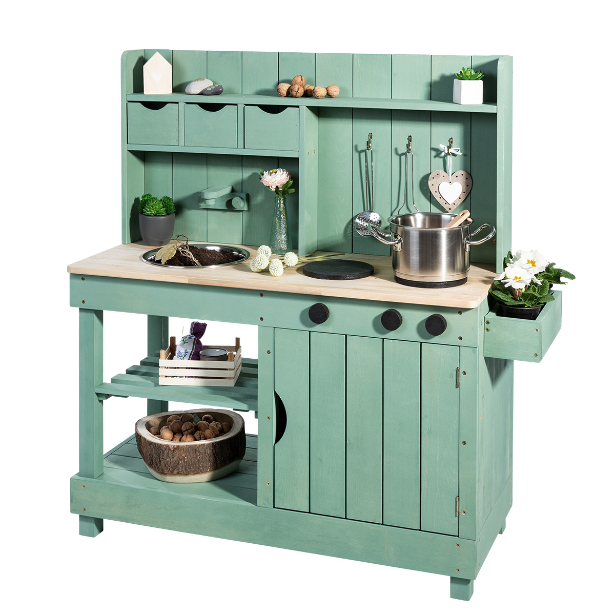 MUDDY BUDDY®  Holz-Matschküche Explorer salbeigrün