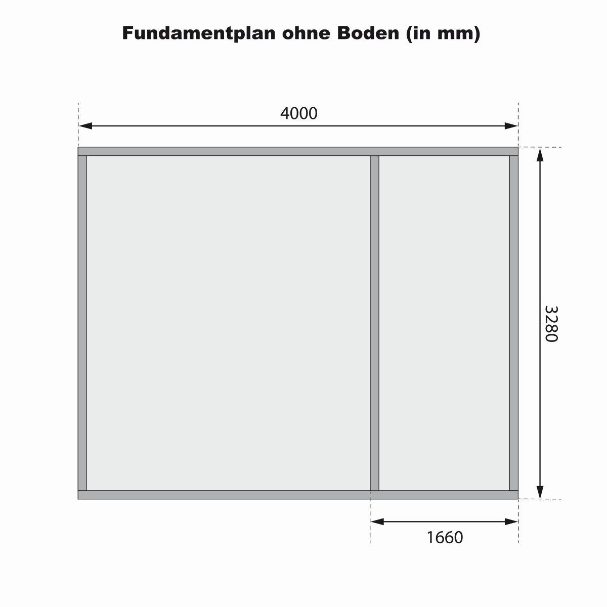 Mittelwandhaus Mühlentrup 3 - 404x332 cm, 19 mm Holz naturbelassen, Karibu