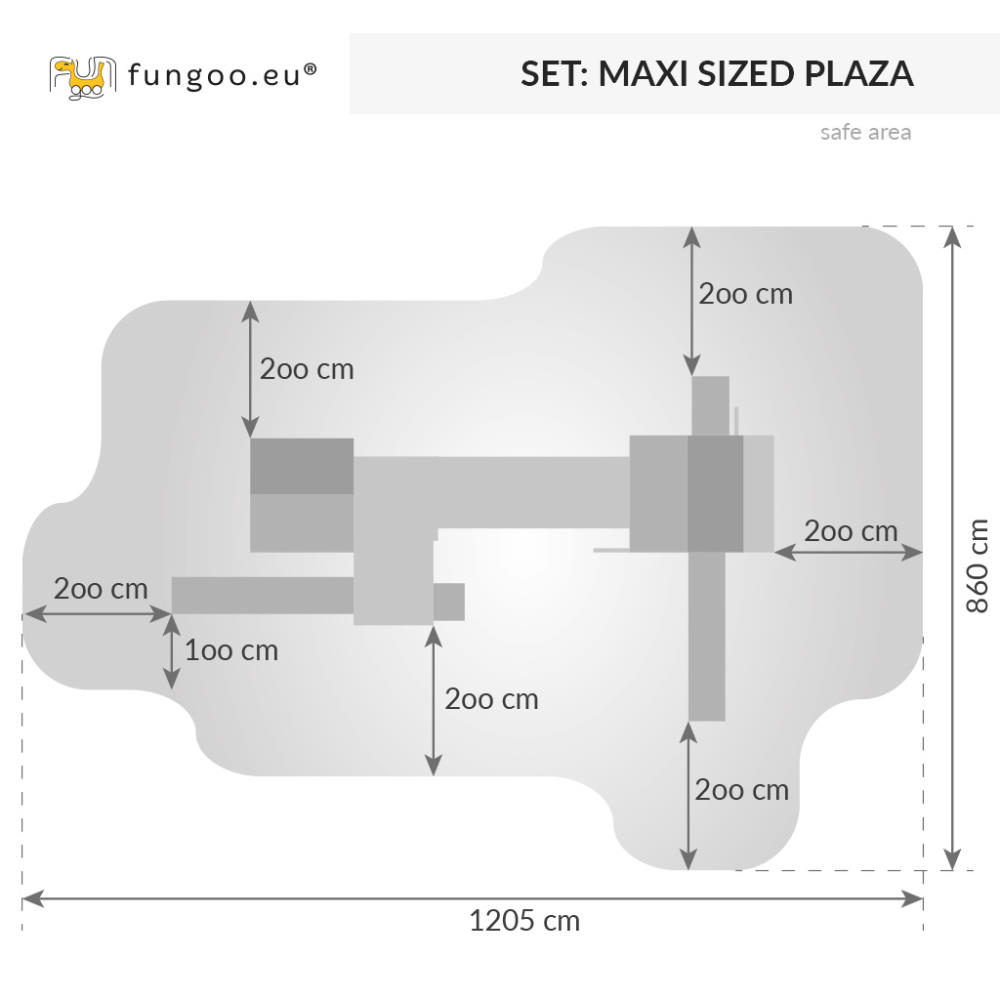 Spielplatz Maxi Set Fungoo SIZED PLAZA, teak-farben lasiert