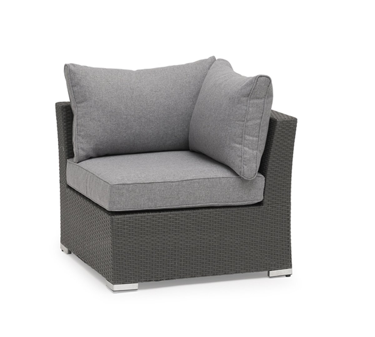 Madison Lounge-Eckmodul Polyrattan dunkelgrau inkl. Kissen