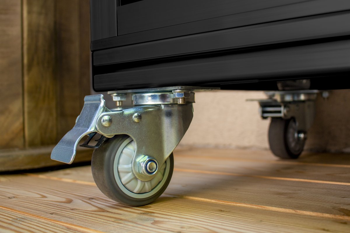 Vitavia Balkongewächshaus Polis mit Rollfundament, schwarz, Echtglas