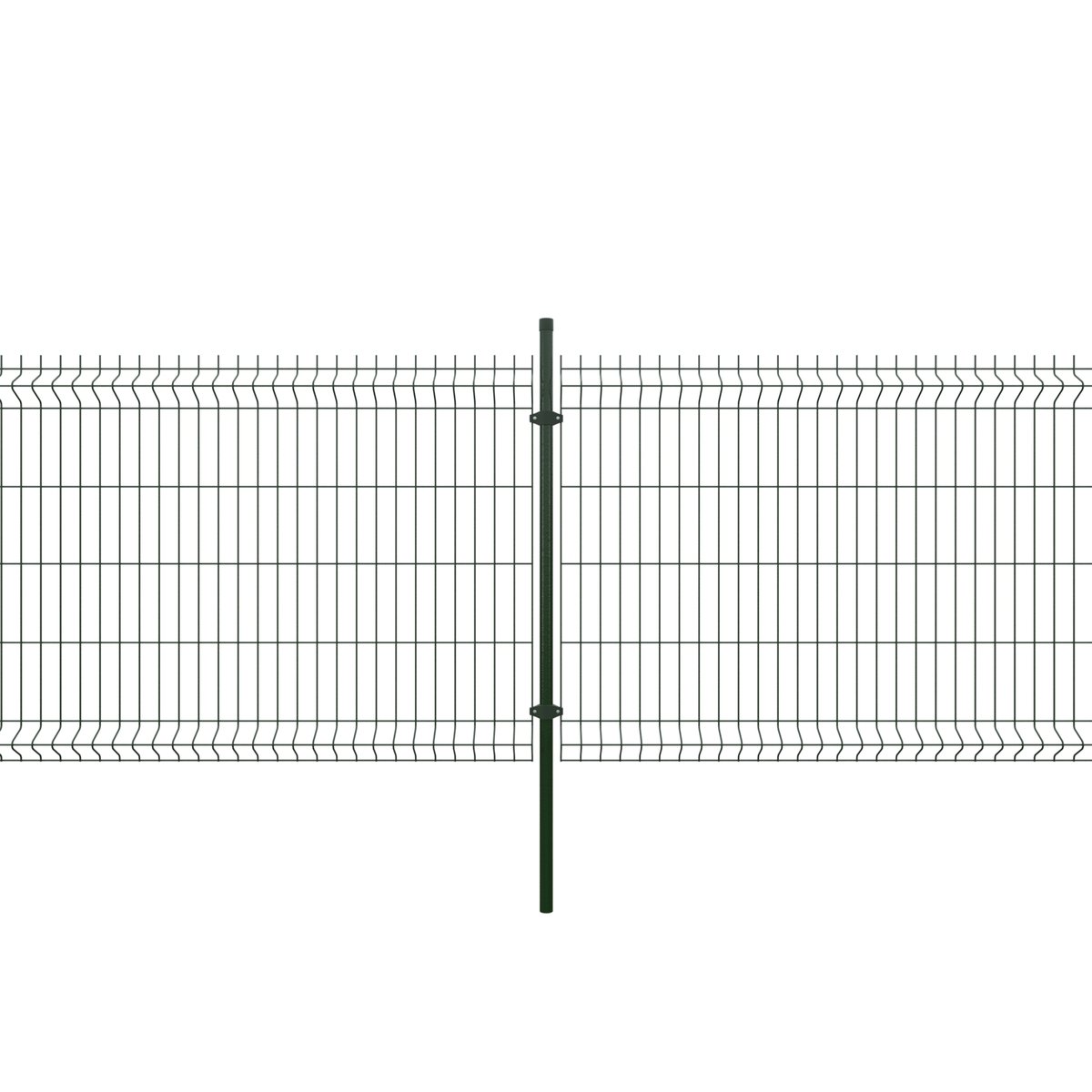 STRONG Rundrohrpfosten 150 cm grün (RAL 6005) für Gitterzaun, Stahl inkl. Kappe