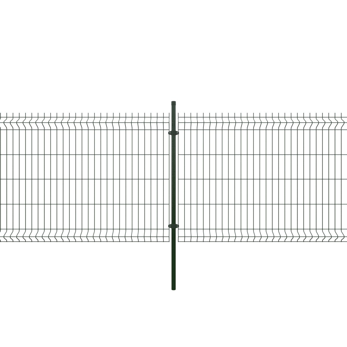 STRONG Rundrohrpfosten 150 cm grün (RAL 6005) für Gitterzaun, Stahl inkl. Kappe