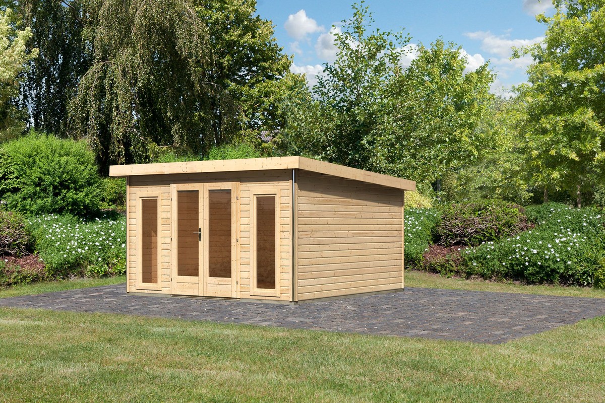 Gartenhaus Radeburg 3 - 369x369 cm, 40 mm Holz naturbelassen, Karibu